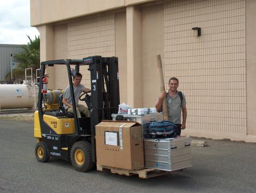 loading equipment aboard KM