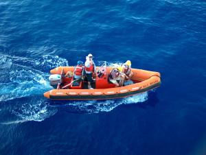 RHIB boat out for LUBELL source tow